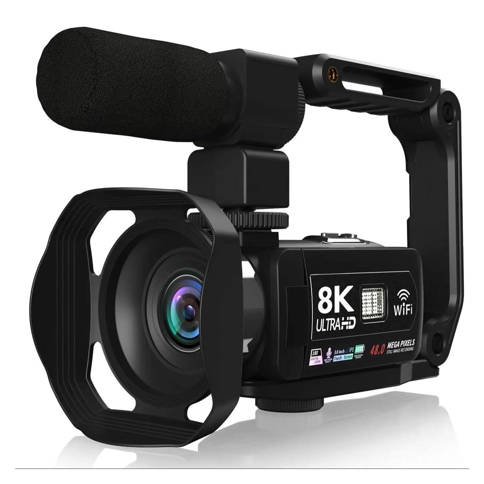 8K Digital Photography Camera 48MP Handheld DV 18X Igital Zoom Recorder 3'' LCD Touch Screen Portable Recording Camcorder(2B)-image-35