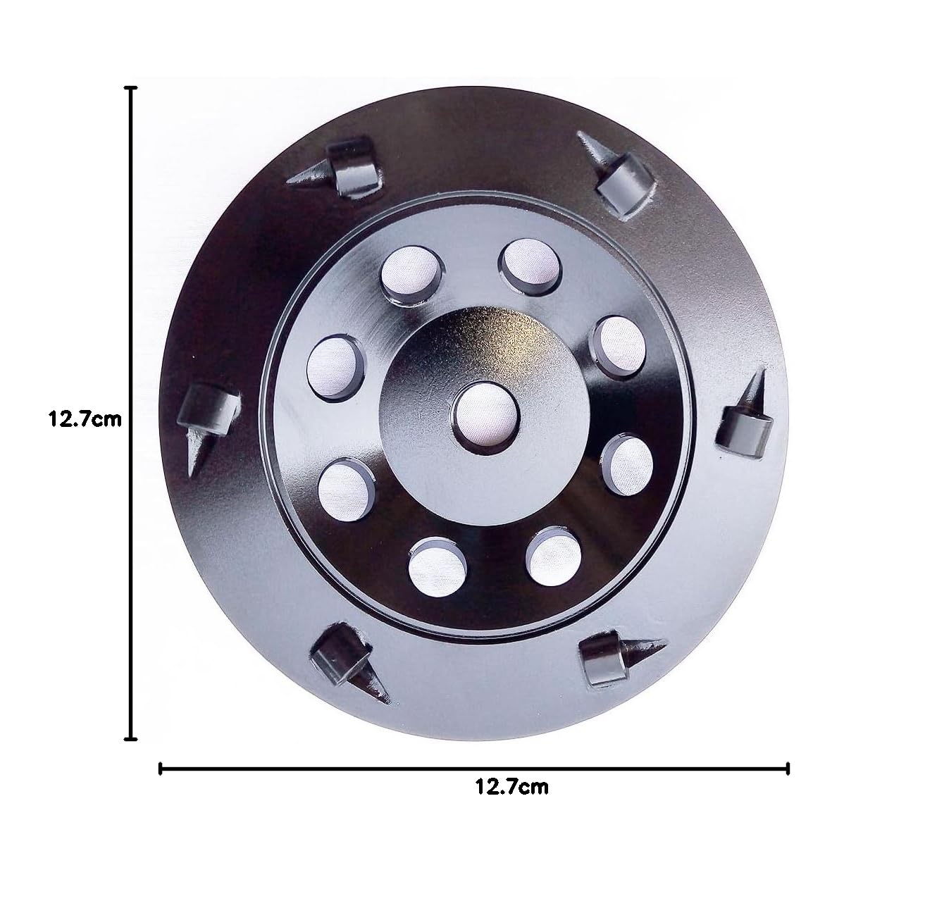 PCD Schleifscheibe, 12,7 cm, 6 Segmente zum Entfernen von Epoxidkleber, Mastixfarbe und Betonbodenbeschichtung mit 5/8 Zoll 11 Gewinde PCD Schleifscheibe, 12,7 cm, 6 Segmente zum Entfernen von Epoxidkleber, Mastixfarbe und Betonbodenbeschichtung mit 5/8 Zoll 11 Gewinde
