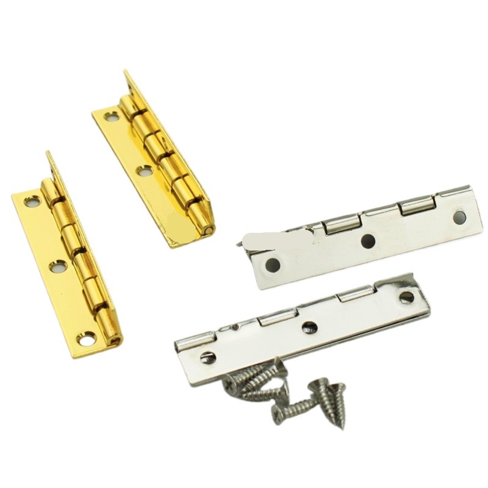 Kdhcvkz Golden 16Pcs 10 * 50Mm Adjustable Wooden Box And Cabinet Hinges/Door Hinges(Golden)