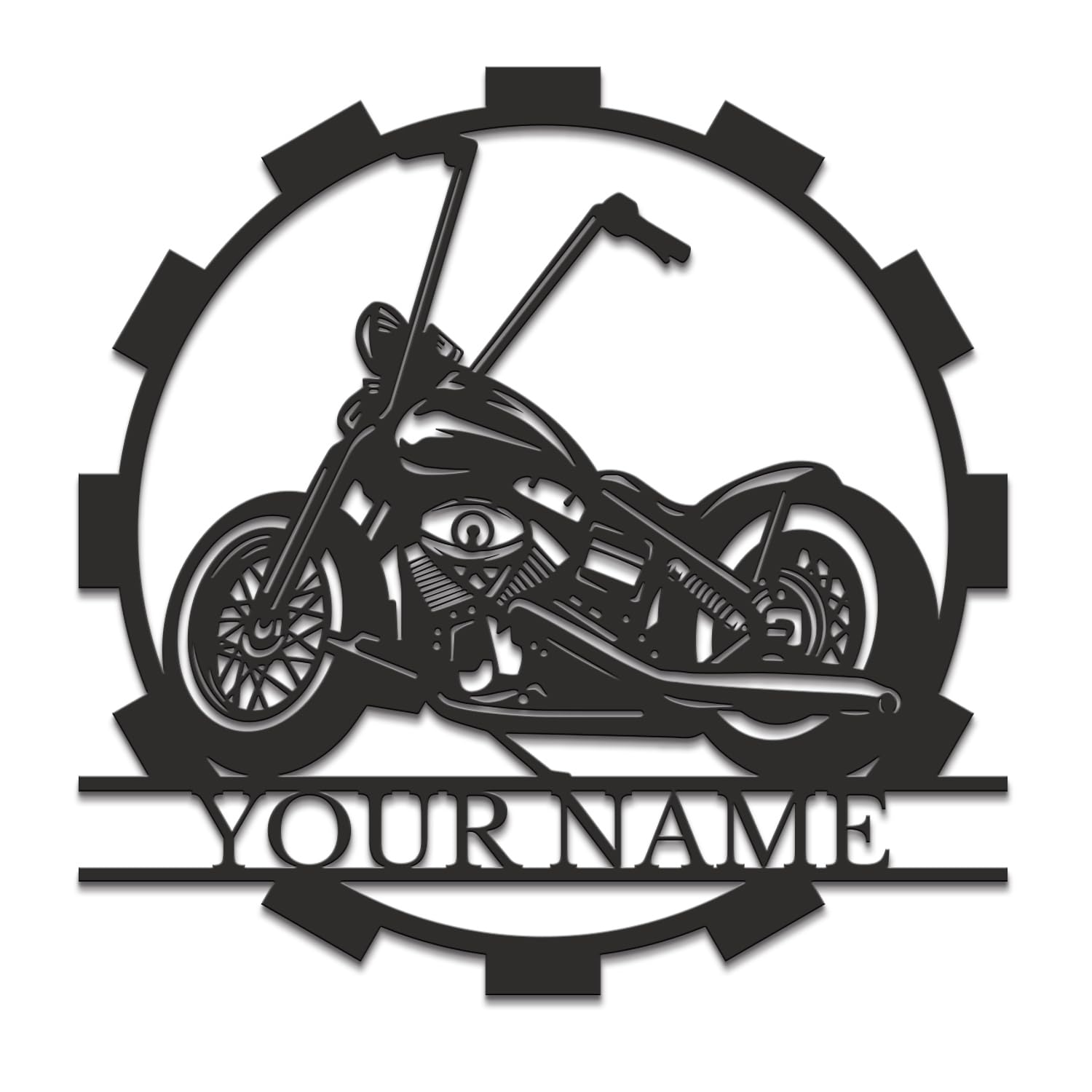 Senyer Style-1 Custom Motorcycle Garage Metal Wall Art, Personalized Motorcycle Metal Sign, Motorcycle Art, Bike Lover Gift Last Name Plaque,Garage Decor, Father's Day Gift (Style-1)