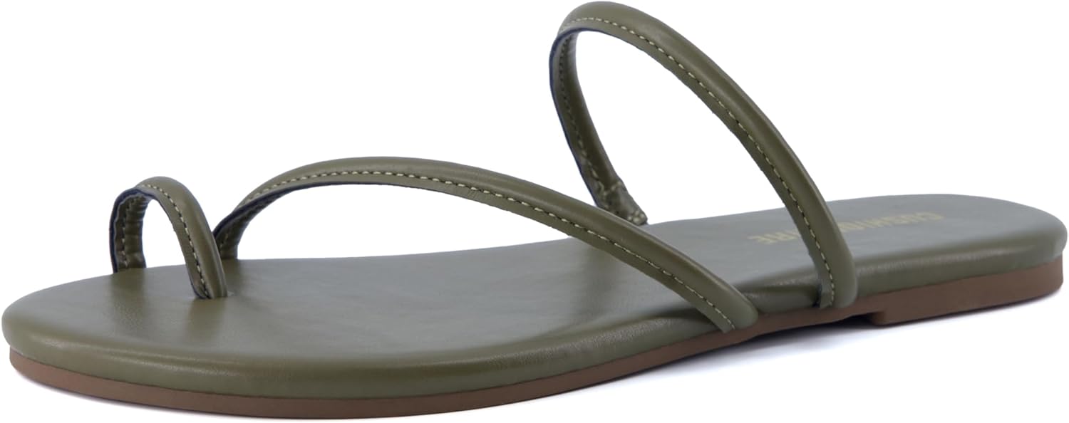 Cushionaire Resort Women Minimalist Strappy Sandals Lightweight Summer Flat Sandals