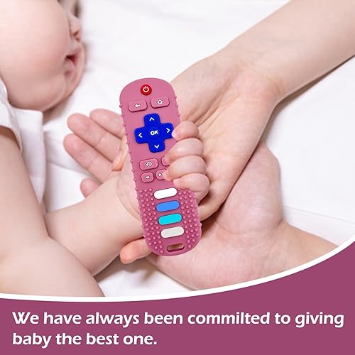 Miniatura 6 de Juguetes de dentición de silicona para bebés, mordedores de silicona con forma de control remoto, lindos juguetes masticables para niños y niñas,