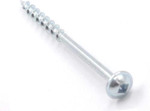 FGen 100 piezas cuadradas Groove Head Wash Wood tornillo grueso dientes con cabeza de arandela #8-2-12 pulgadas