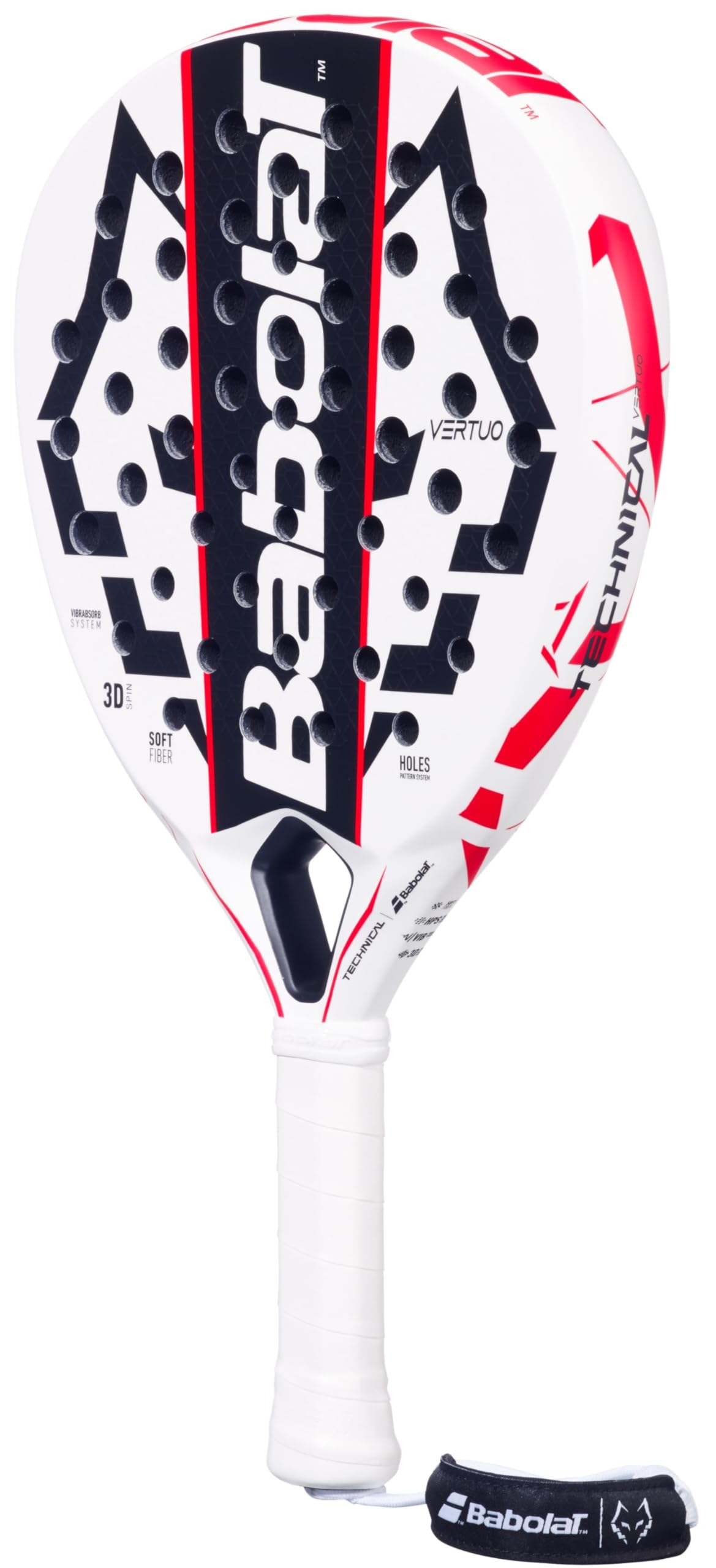 Babolat Tech vertuo Juan Lebron 2025 Incordata: No 355g Racchette da Padel Racchette da Padel Bianco - Nero