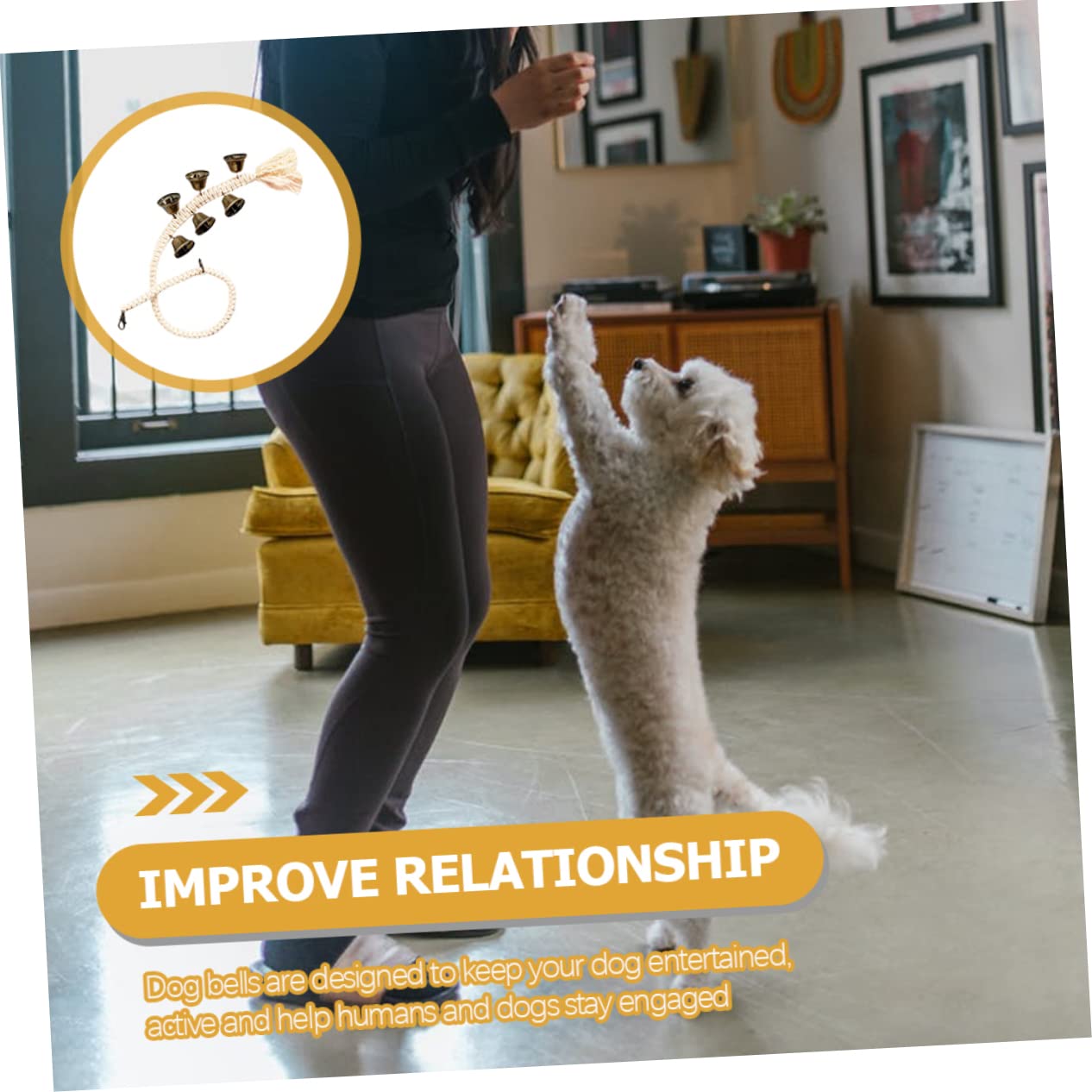 balacoo Pet Doorbell for Potty Training Doorbell Chain Dog Training Bell Long Straps