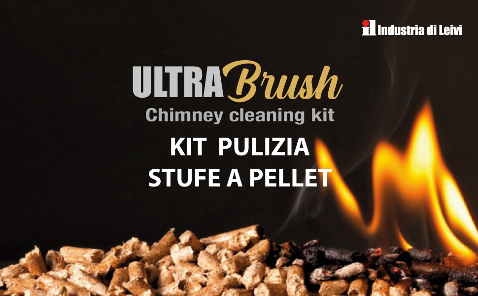 Kit Pulizia Canna Fumaria Stufa A Pellet | ULTRABrush Con Spazzole E Sonda | Scovolo Professionale