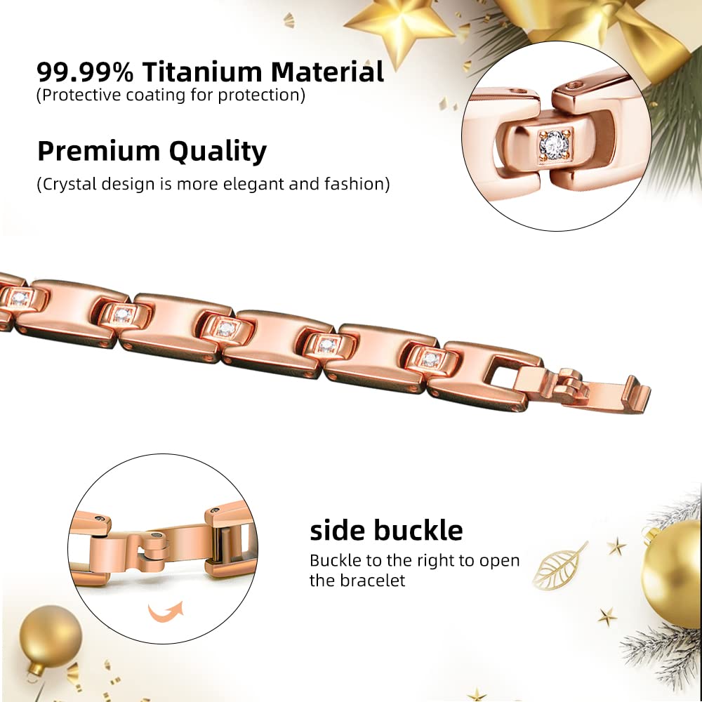 JEROOT Bracciale Magnetico Dimagrante In Titanio, Catena in Ematite Lucida da Dona Bracciale Magnetico Alla Moda, Bracciale Per La Perdita Di Peso