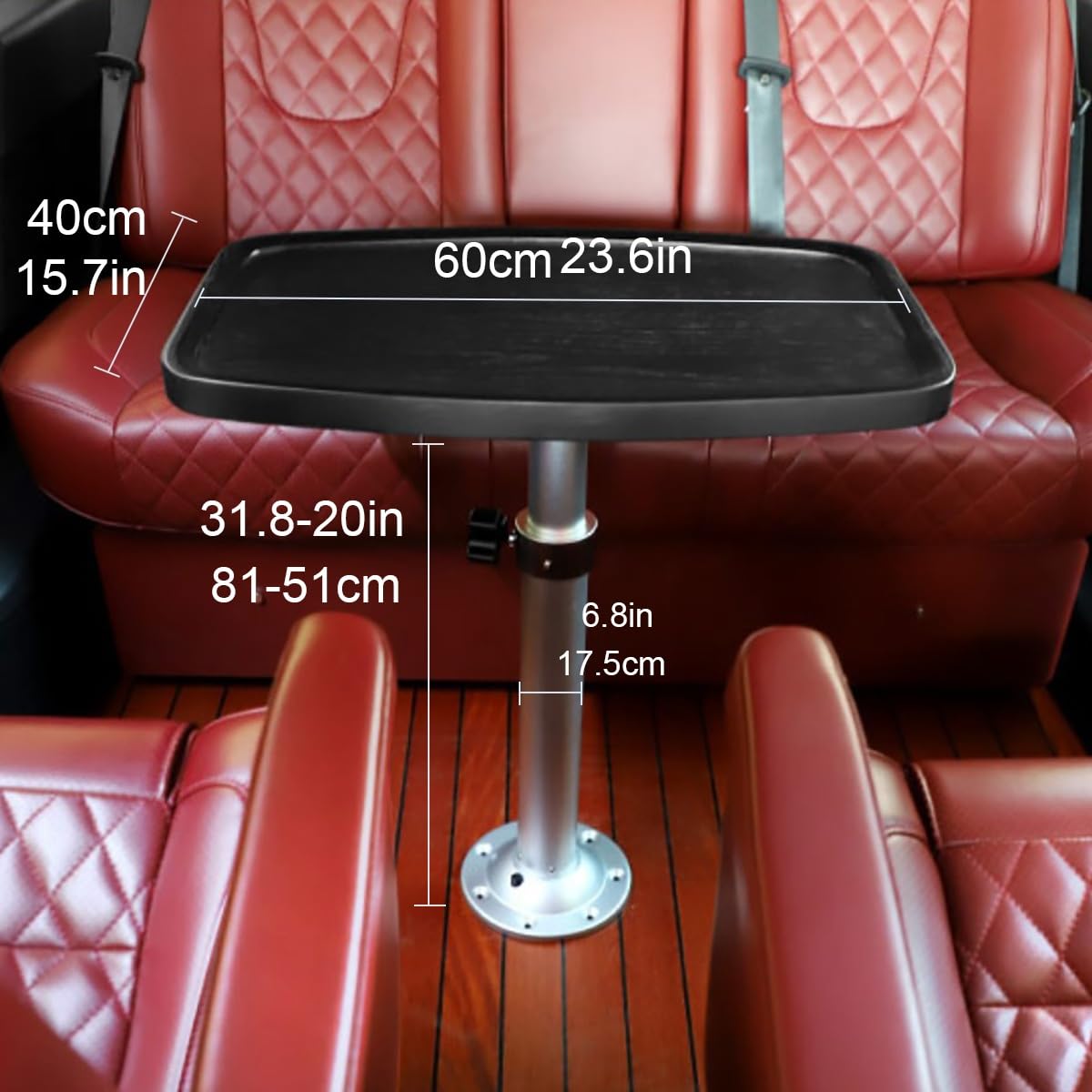 Tavolo Telescopico Per Camper Da Barca,Tavolo Telescopico Per Camper,barca,altezza Regolabile,Tavolo Da Picnic Esterno Per Camper, Roulotte E Barche Marine(Black)