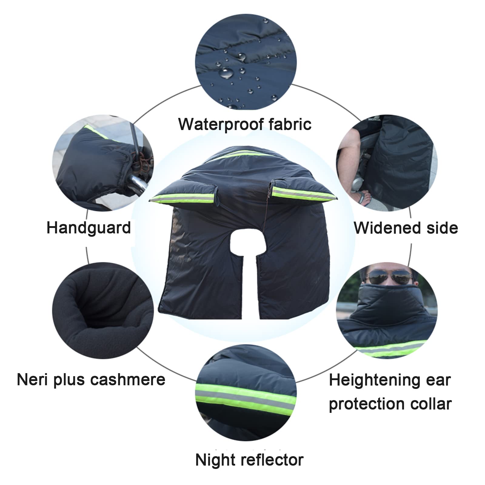 Couette pour Pare-Brise d'hiver pour Moto, Couette pour Manteau Chaud pour Voiture à Batterie, Protection Contre Le Vent et la Pluie pour vélo électrique