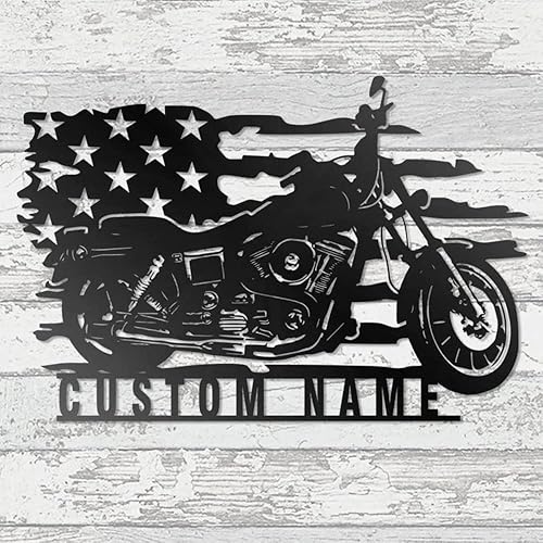 IZI POD Arte de pared de metal personalizado para motocicleta, letrero personalizado con nombre de familia, decoración de pared con nombre de