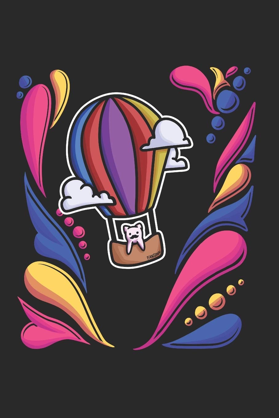 Hot Air Balloon Cat Notebook: Graph Paper Journal 6x9 - 120 Pages