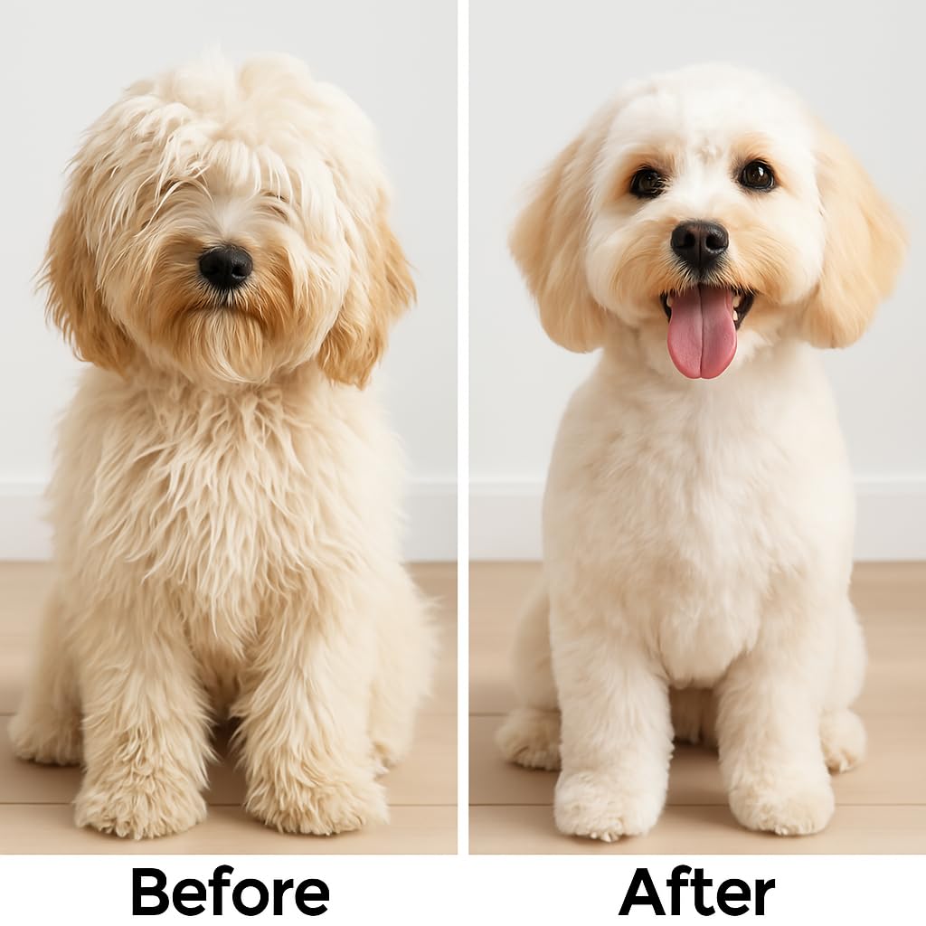 Round Bristle Pet Brush for Dogs and Cats - Soft Dog Brush for Grooming Short or Long Hair - Gentle Tool for Sensitive Skin Removes Dander, Dirt, and Detangles (Purple) - image 5