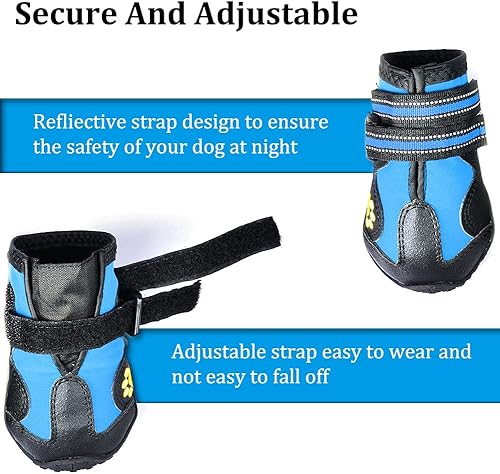 Miniatura 3 de CovertSafe& - Botas para perros antideslizantes, botines impermeables para exteriores, zapatos para perros medianos y grandes 4 unidades, con suela