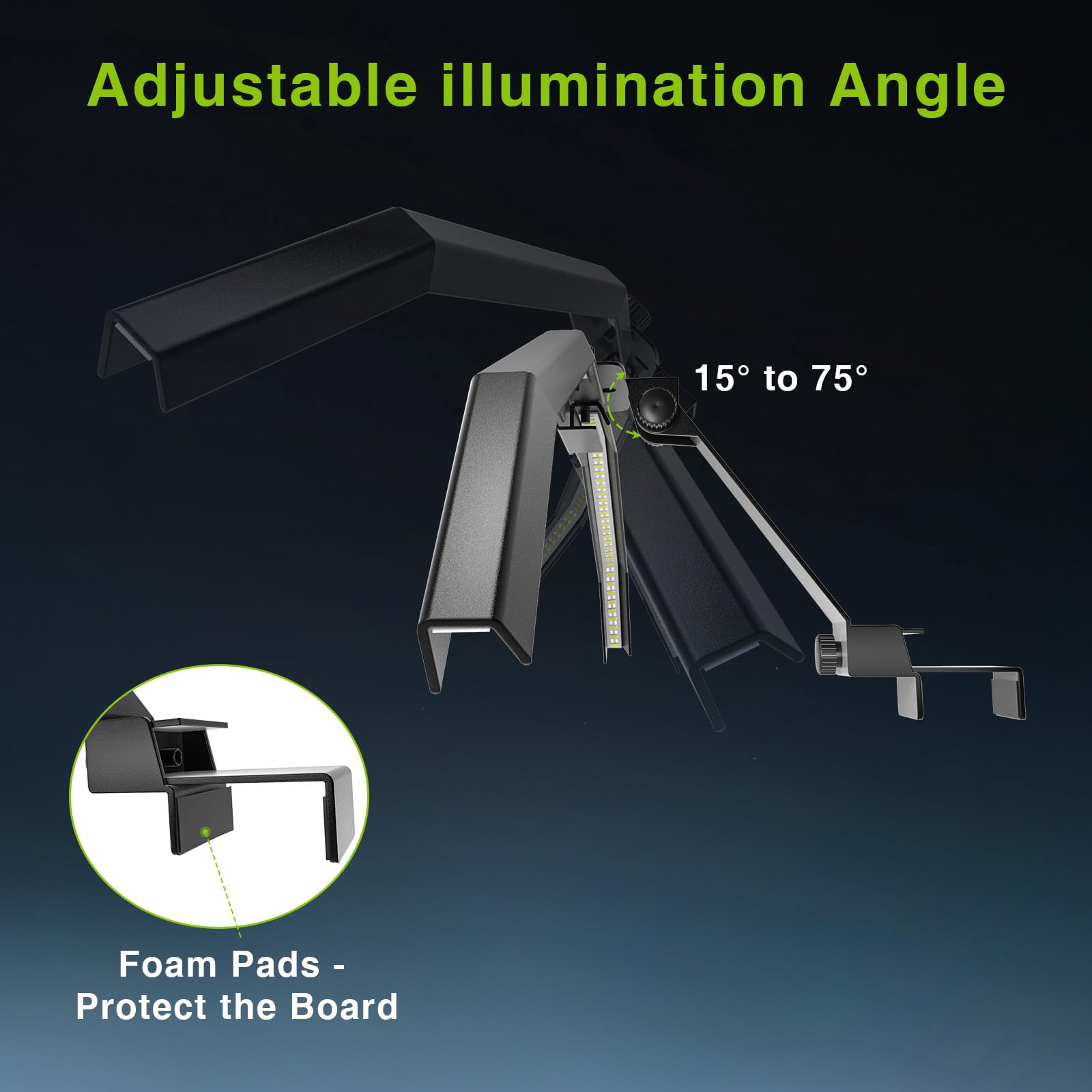 STASUN LED Datrboard Light, Plegable Sistema de iluminación para Toda la Tabla, Accesorio Profesional para Dardos con ángulo Ajustable y Brillo, sin deslumbramiento Lateral