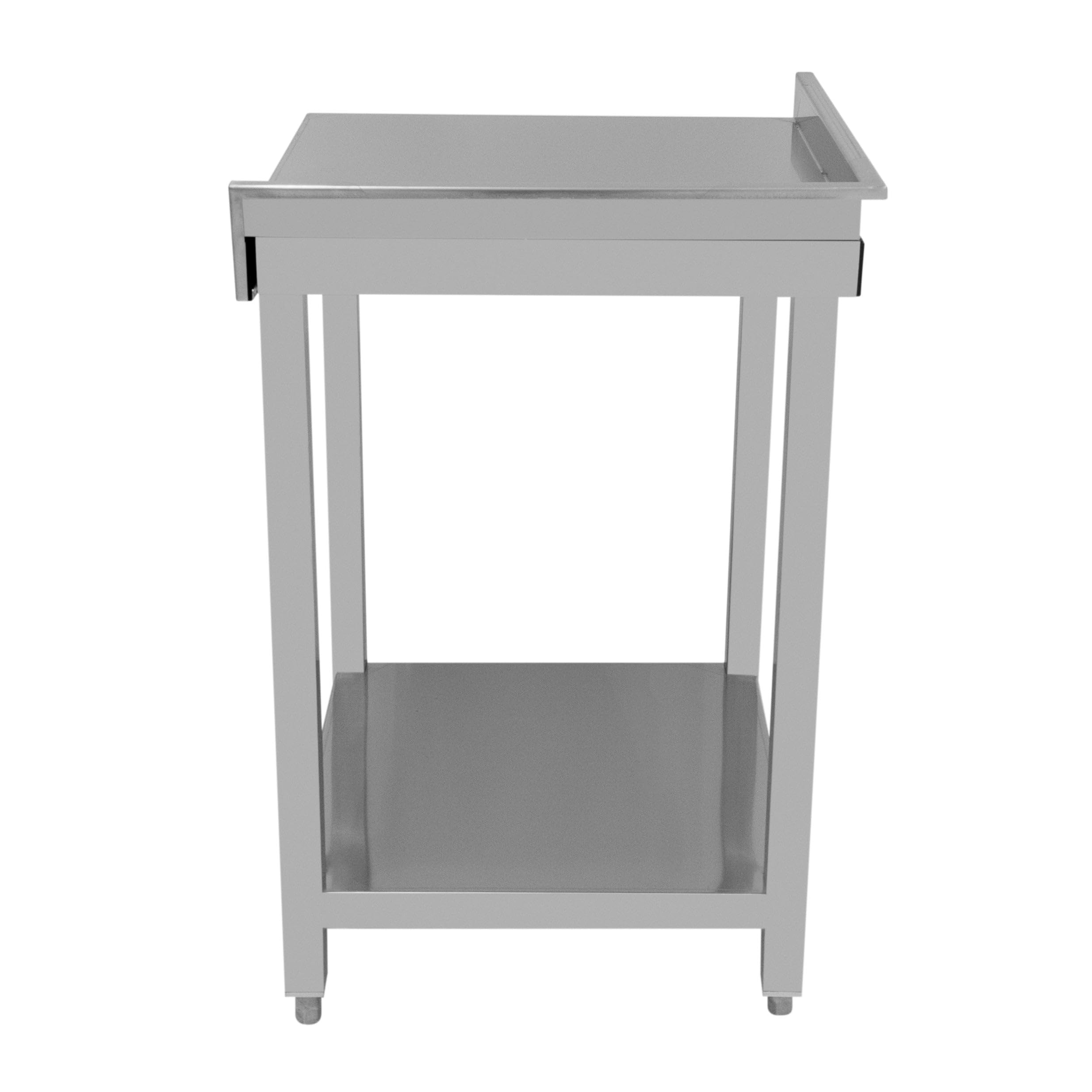 Unità Angolare Modulare da Cocktail Bar con Splashback da 5cm – 85x55x55cm, Mensola a 2 livelli, Bancone di Lavoro, Postazione Prep in Inox Heavy Duty, Piedini Regolabili, Link Bar, 2 x Staffe incluse