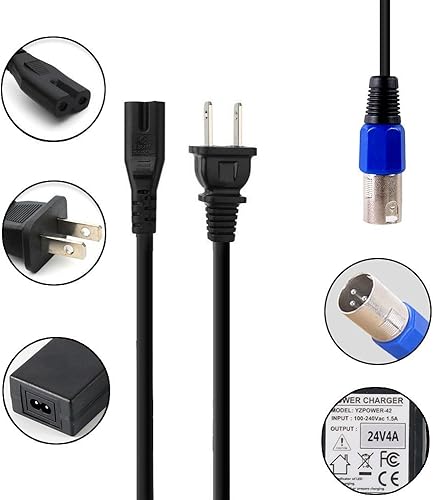 Miniatura 5 de Abakoo Cargador de batería de 24V 4A para Jazzy, Go-Go Pride Ezip 400 500 650 750 900 Mountain Trailz IZIP I25 IZIP I300 IZIP I350 IZIP I500 Mpv5