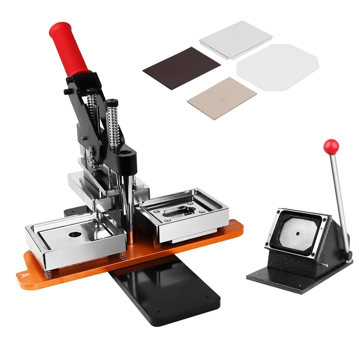 65x90mm Rectangular Fridge Magnet Machine Kit 2.5x3.5inch DIY Manual Photo Magnet Maker Machinewith Paper Cutter & 100sets Material Perfect for Commercial or Custom Badge Creation