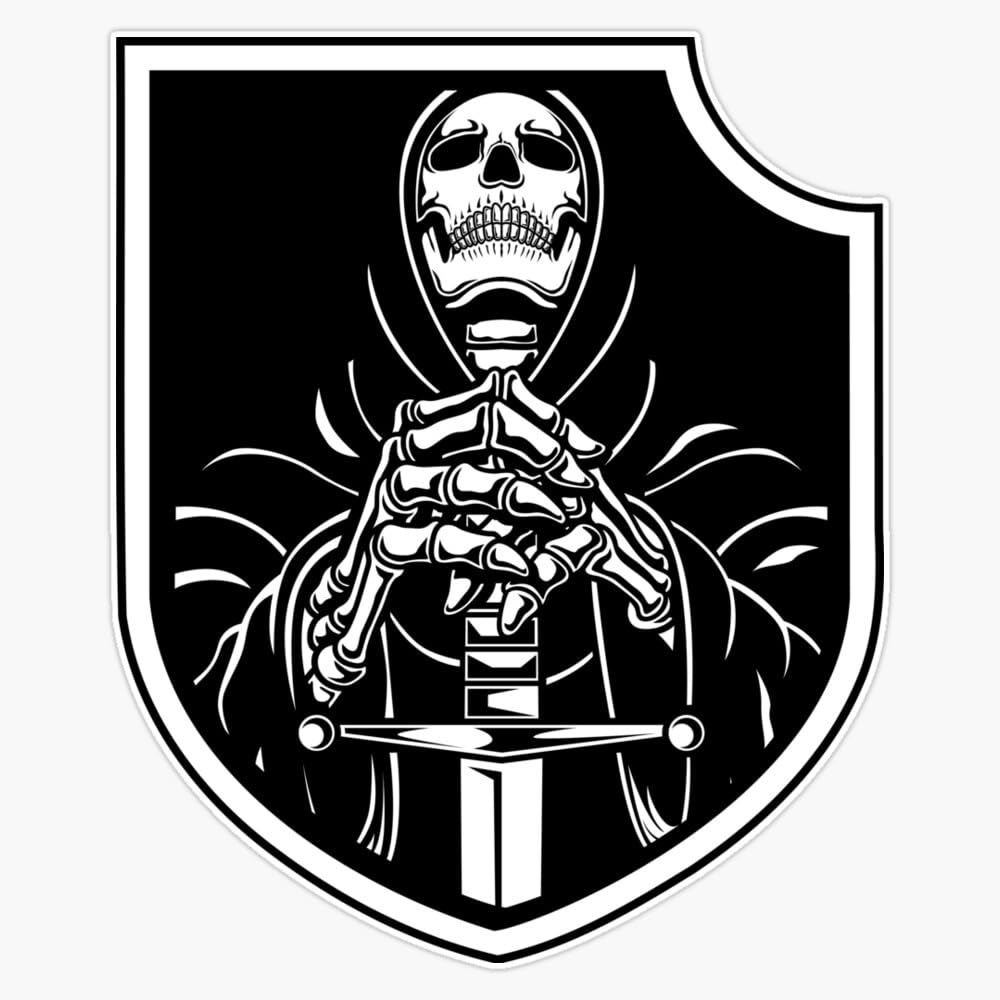 LAD Studio Grim Reaper Sword Emblem Crest Window Bumper Sticker Decal 5""