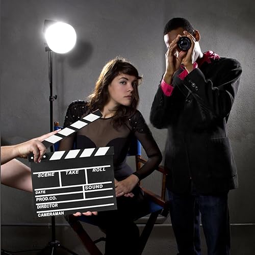 Miniatura 7 de Tablero de madera para película de 12 x 11 pulgadas, tablilla de película de madera (negro)