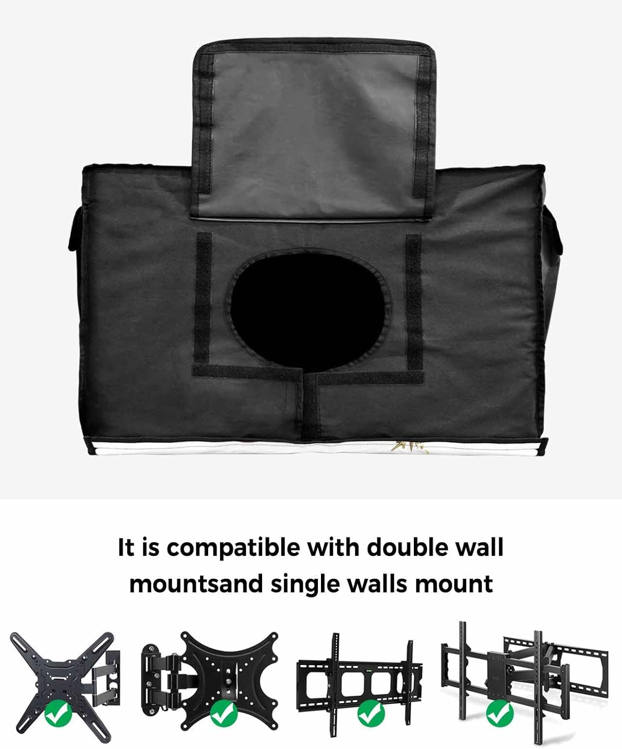 Christmas Snowflake Outdoor TV Cover 40"-43" - 600D Waterproof TV Cover Weatherproof TV Screen Protector Dustproof Poinsettia Winter Xmas Berry Balls White TV Display Protector for Flat Screen TV