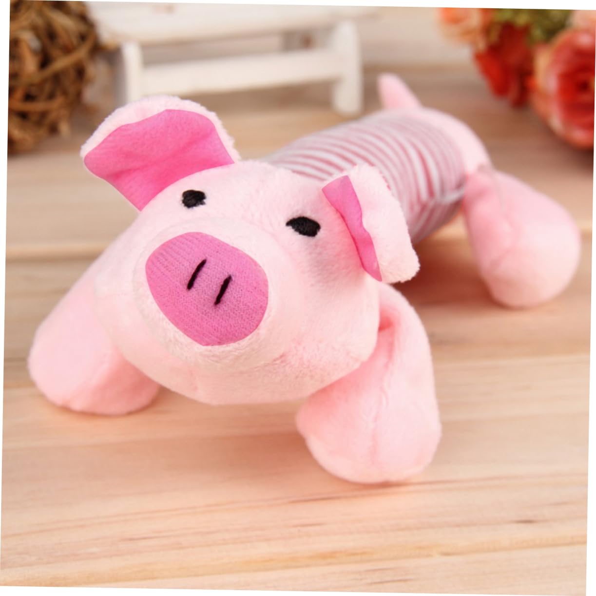Housoutil Jouet à Mâcher Couineur en Peluche Rose Forme Cochon pour Chien | Peluche Sonore, Usage Jeu et Lancer, Style Adorable, Couleur Aléatoire