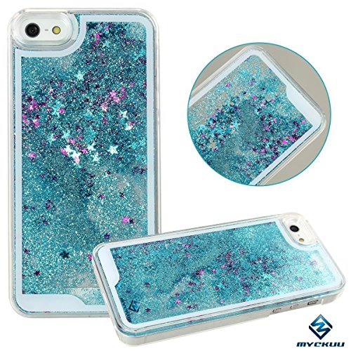 iPhone 6s plus case,iphone 6 plus case, liujie Liquid Cool Quicksand Moving Stars Bling Glitter Floating Dynamic Flowing Case Liquid Cover for Iphone 6s plus 5.5inch (blue)