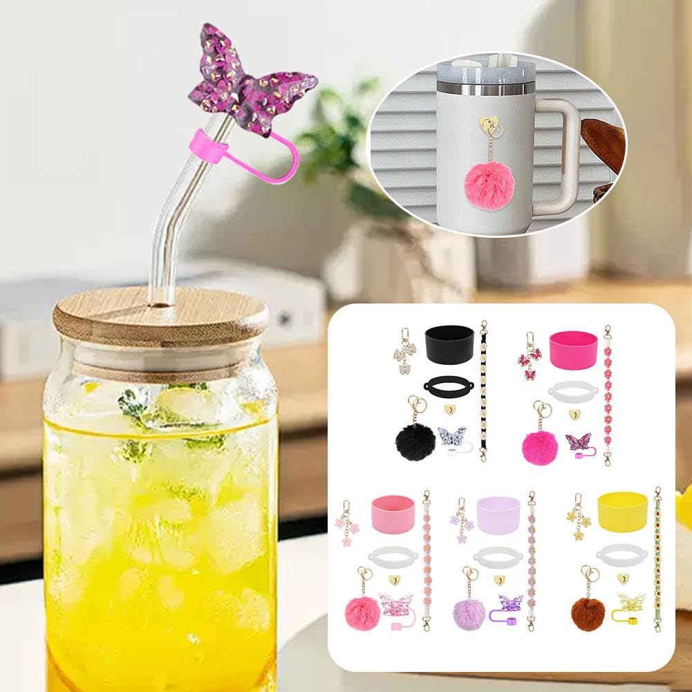 12-teiliges Lila Tassen-Zubehör Set Für Stanys | Mit Griff, Stiefel, Chapstick-Halter & Anhängern