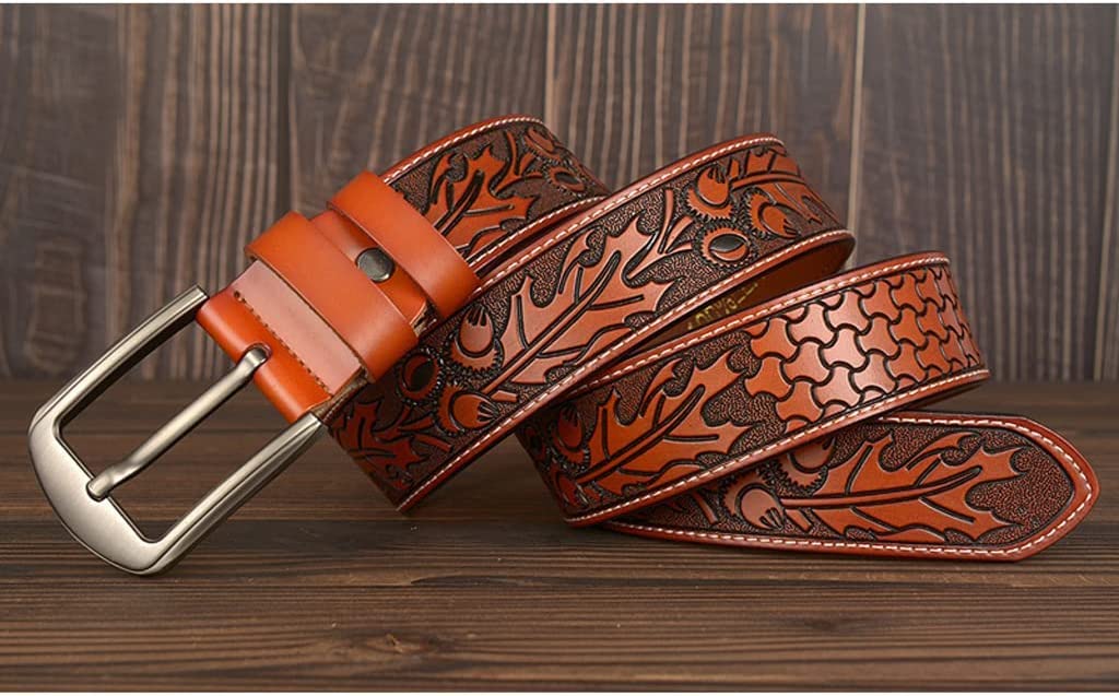 GHQYP Cinture Per Jeans Da Uomo In Pelle Casual Cinture Classiche E Alla Moda Con Fibbia Singola Cinture Per Abiti Da Lavoro - Foto 2