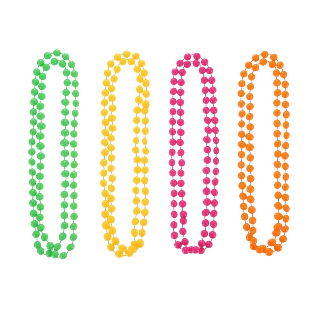 4 pezzi collana di perline al neon collana di perline di colore con perline colorate al neon gioielli girocollo anni '80 carnevale festa a tema braccialetto costume accessorio
