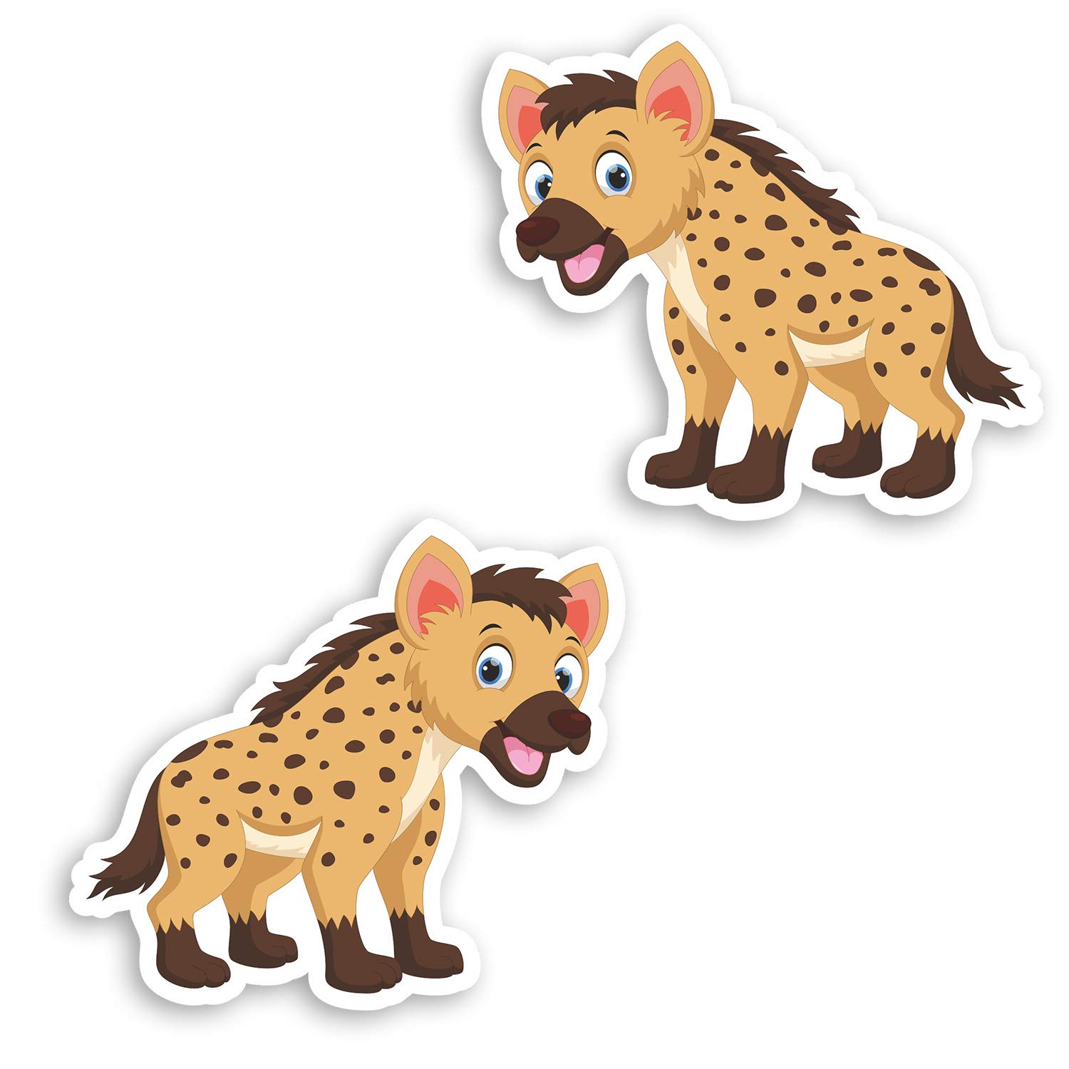 2 x 10cm Cute Hyena Vinyl Stickers - Wild Animal Africa Kids Sticker #29001