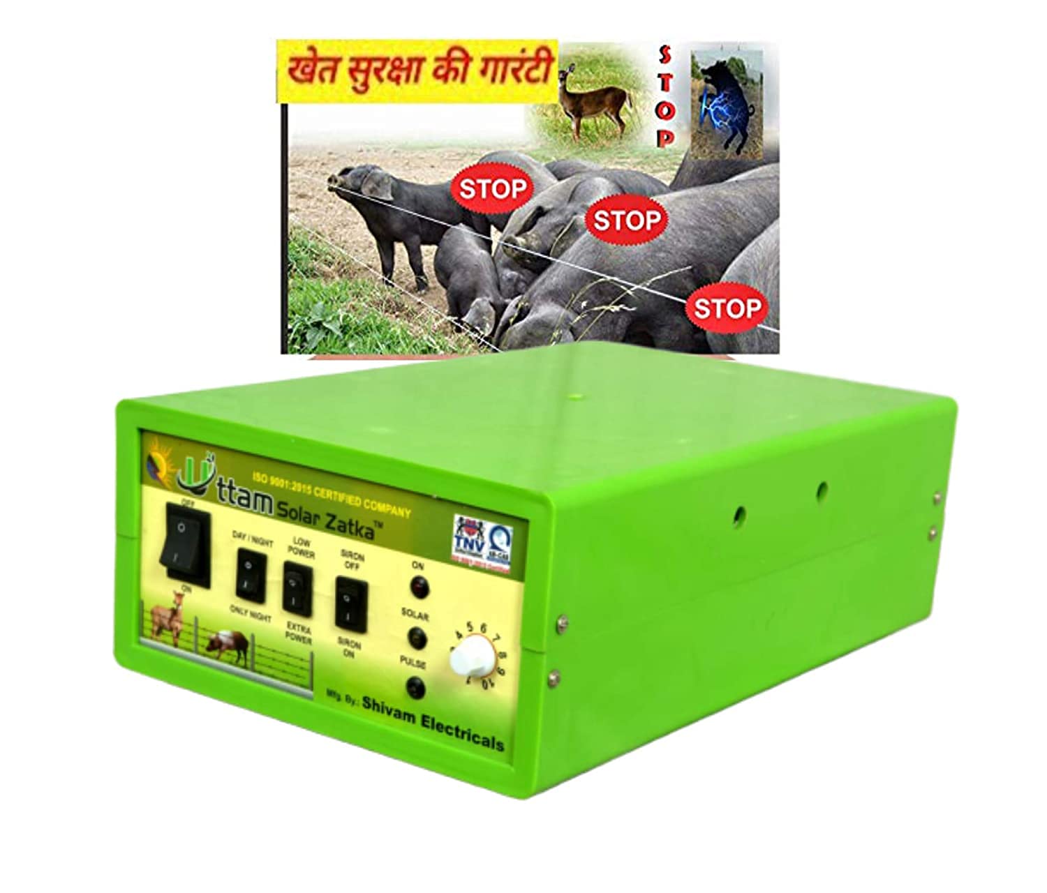 UTTAM Zatka Machine Solar Fence Energizer Security Systems for Agricultural Farms (40 Acer Land Under- 100 Bigha Under) Gujarat No.1 Zatka Machine (Animal Protection System