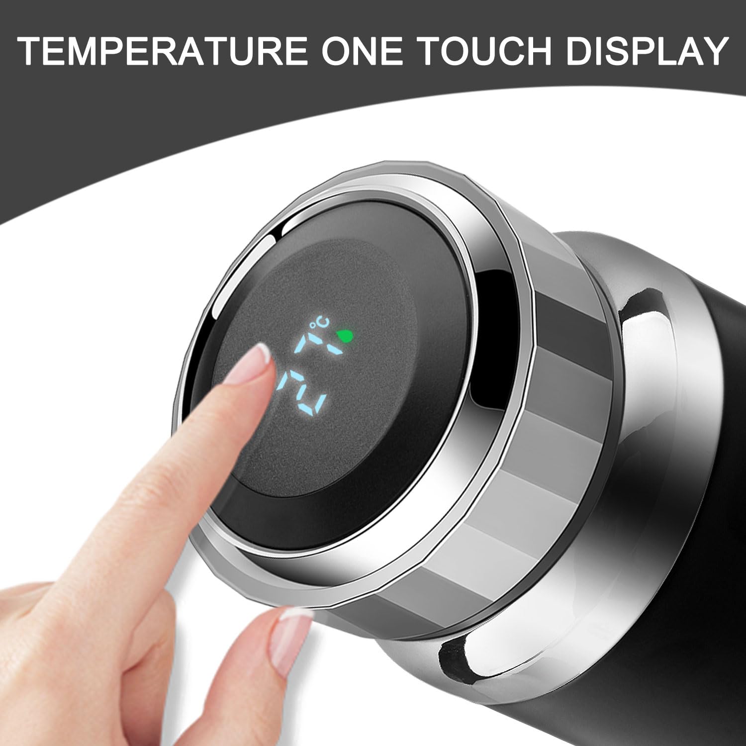 Homealexa Tazza da Viaggio 800ml in Acciaio Inox 304, Borraccia Termica con Display Touch per Temperatura, Tazza Isolata Caldo/Freddo