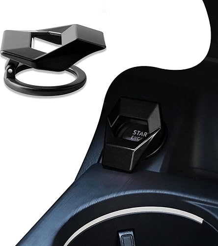 Cubierta de botón de arranqueparada del motor Middrivr, control de potencia del coche de aleación de zinc de fibra de carbono, cubierta protectora