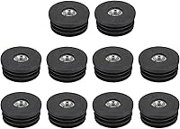 Vista 9 de Uxcell 4 piezas de insertos roscados M8 para tubo redondo de 0.748 in/0.75 pulgadas, insertos de plástico negro para tapas de extremos de silla