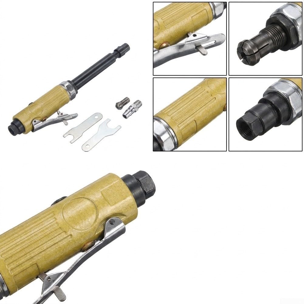 Smerigliatrice pneumatica, utensile pneumatico a lunga portata per | Costruzione in lega di alluminio, portata di 28 cm per spazi ristretti, per levigare, lucidare, molare metallo e legno