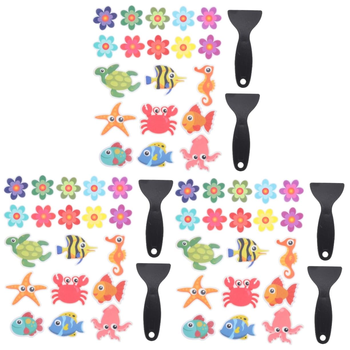 IMIKEYA 3juegos Pegatinas Antideslizantes para Bañera y Ducha con Diseño De Animales Marinos Seguridad para Fácil De Instalar Material Peva