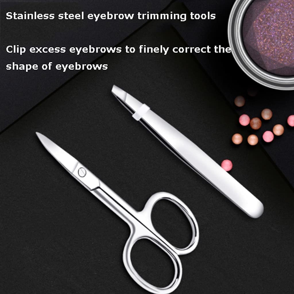 Set professionale per manicure, kit per pedicure, forbici per unghie, in acciaio inox, per unghie, per adulti e bambini, sicuro (colore nero)