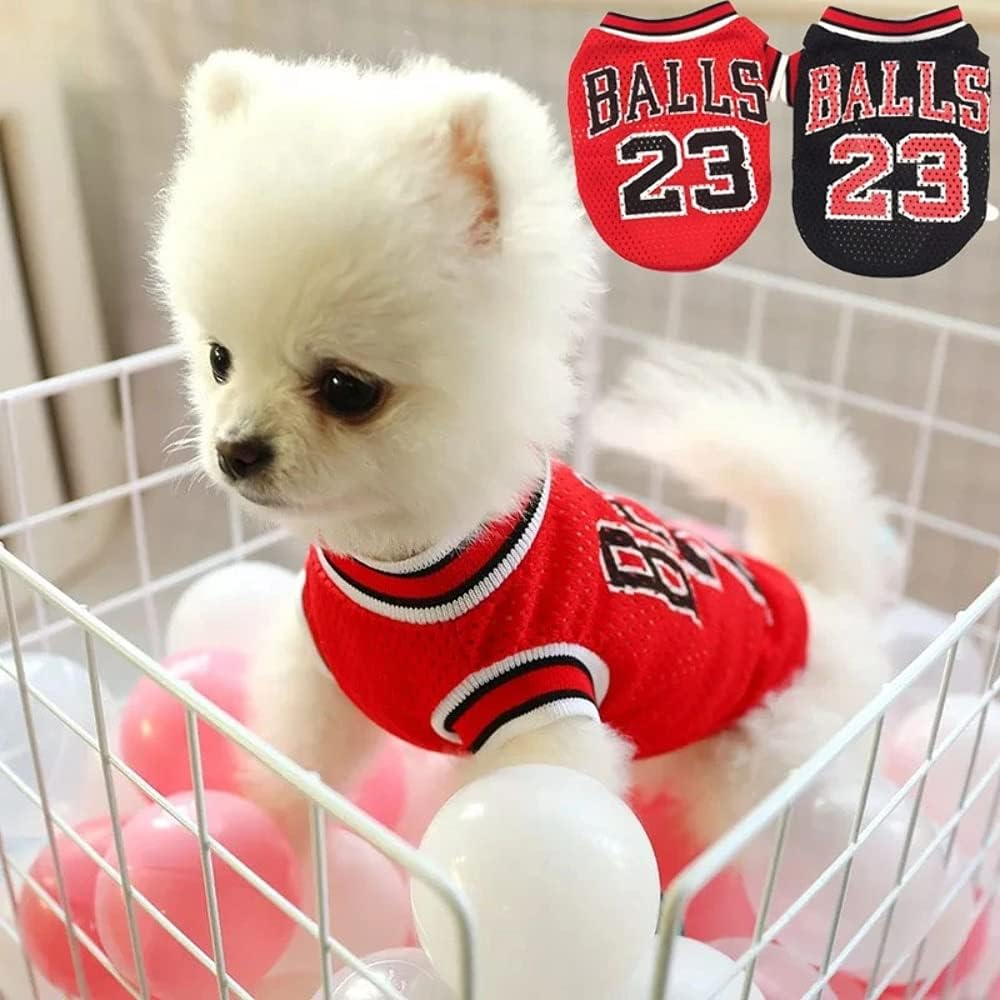 Anytec XS-6XL Small Medium Large Dog Clothes Basketball Uniform Mesh Breathable T-Shirt Dogs Costume Basketball Fans for Pet Dogs Cats (A, XS) : Pet Supplies