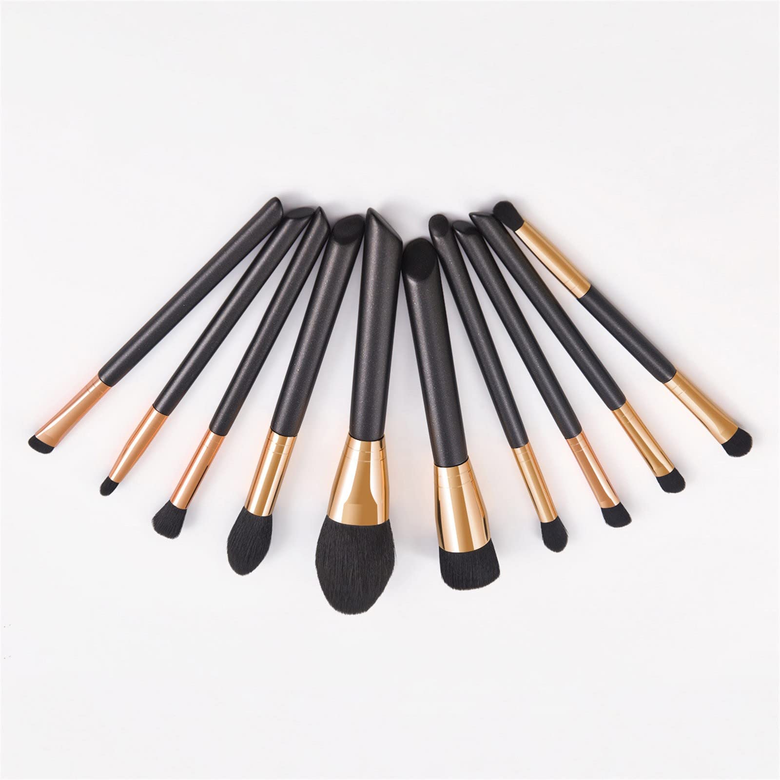 Brocha de maquillaje sintética avanzada, para base de maquillaje, polvos, sombras de ojos, pinceles de maquillaje, cosméticos, para cejas, sombras de ojos, polvos, brillo de labios, paquete de 10 broc