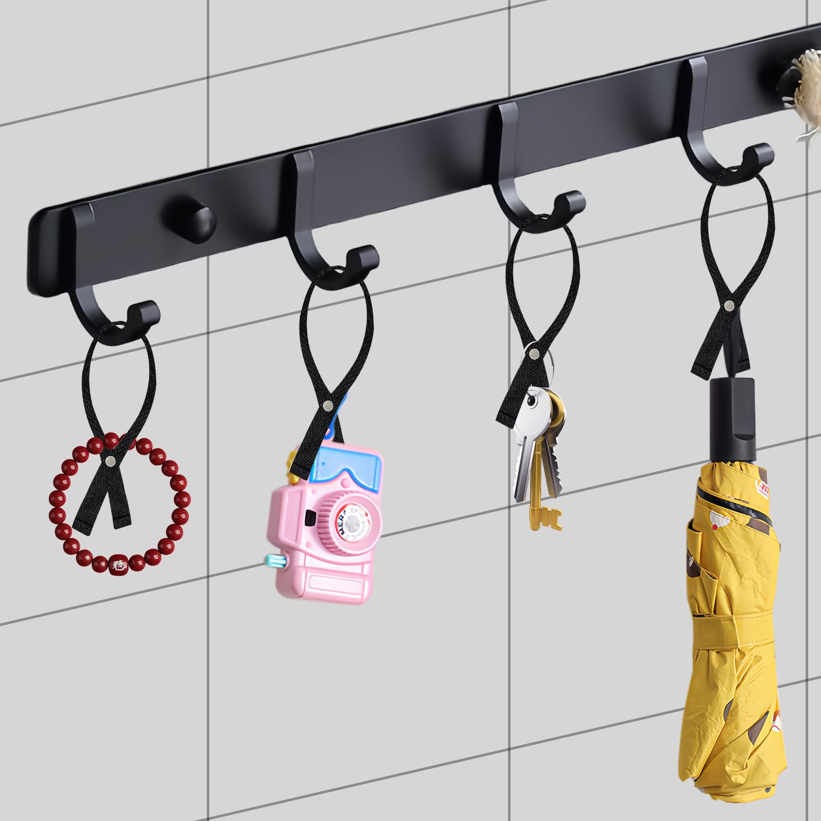 16 Pezzi Ganci per Tessuti Senza Cuciture Appendi Strofinacci Cucina 15 * 1.2cm con Chiusura a Bottone Ganci per Asciugamani Clip Per Asciugamani,Bagno,Stracci,Decorazione,Campeggio(Nero)