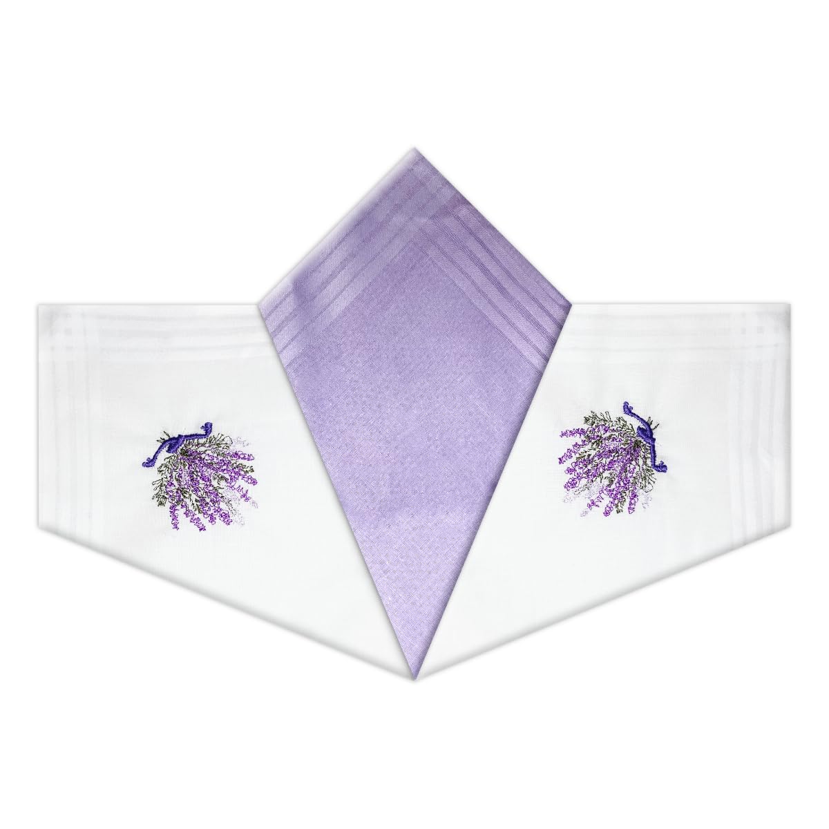 Warwick & Vance Womens Handkerchiefs Lavender Pack Of 3 Cotton Handkerchiefs