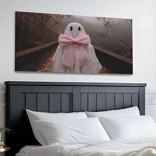 Miniatura 3 de 30"x 60" Canvas Wall Art Moody Ghost Autumn Vintage Halloween Spooky Fall Ghosts Framed Pictures Painting Prints Large Wall Art for Living Room