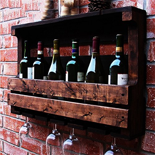Étagère vin murale LUNEZY gain de place avec rangement verres à pied - 4