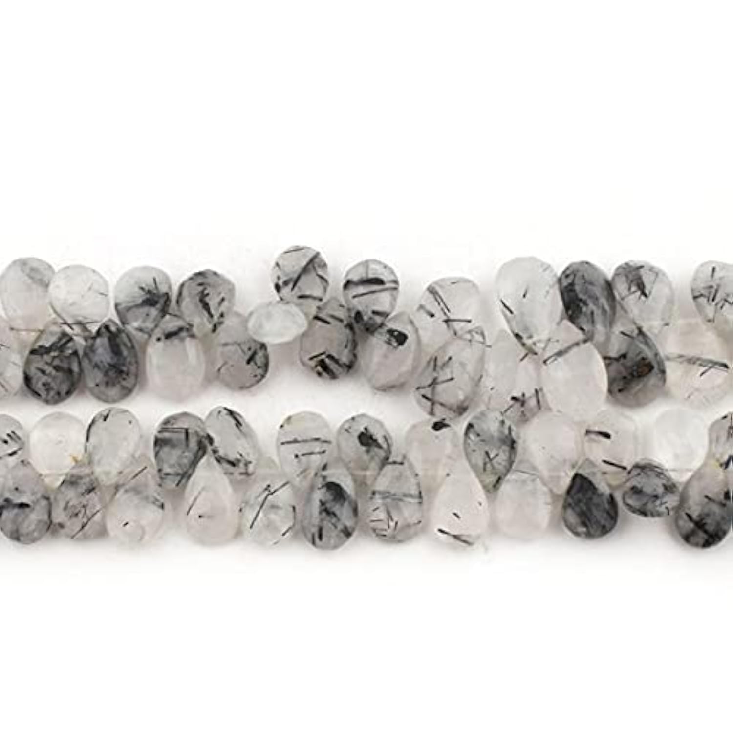 Quartz tourmaline perles briolettes haut de gamme pour création bijoux