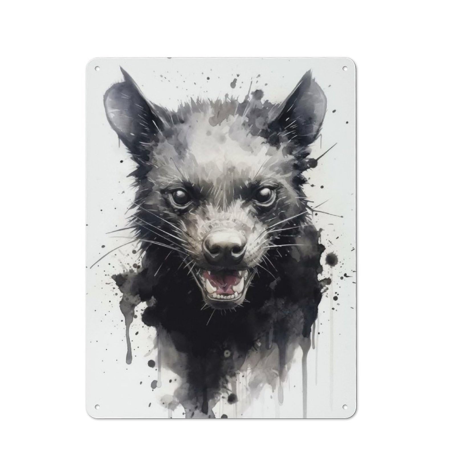 Tasmanian Devil Watercolor Retro Tin Sign 40x30cm for Man Cave Or Games Room, A Decorative Christmas Gift for Leisure-room Decor Enthusiasts