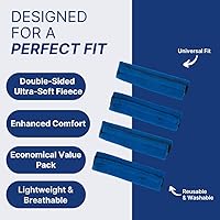 Vista 4 de CPAP - Fundas para correa para el casco (paquete de 4) – Color azul – Cojines universales para máscara CPAP – Tela polar suave para reducir