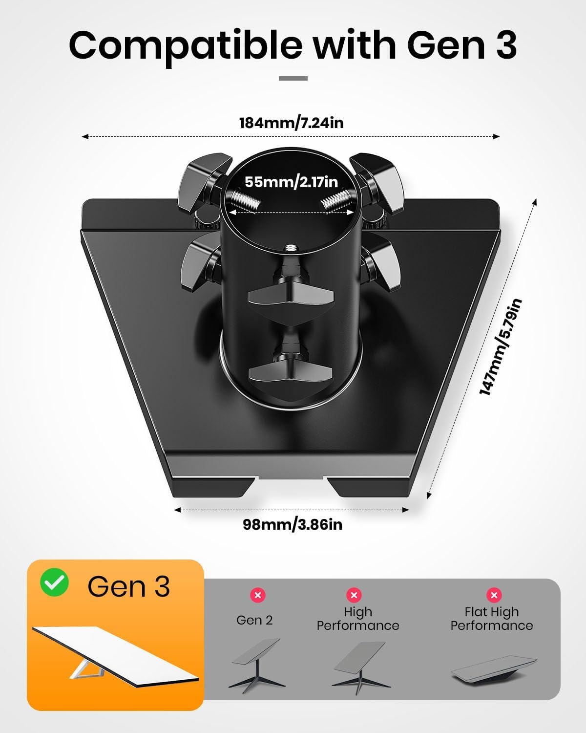 Starlink - Adattatore per tubi Gen 3, supporto Starlink Gen 3, montaggio su palo Starlink, lega di alluminio resistente alle intemperie, kit di montaggio Starlink per tubo standard V3 Starlink non