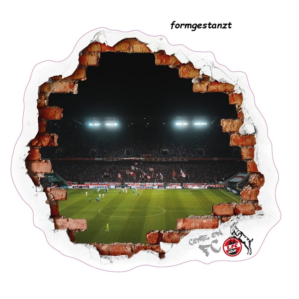 1. FC Köln Wandtattoo - RheinEnergieSTADION - Wand Dekor Sticker - plus Lesezeichen I love Köln