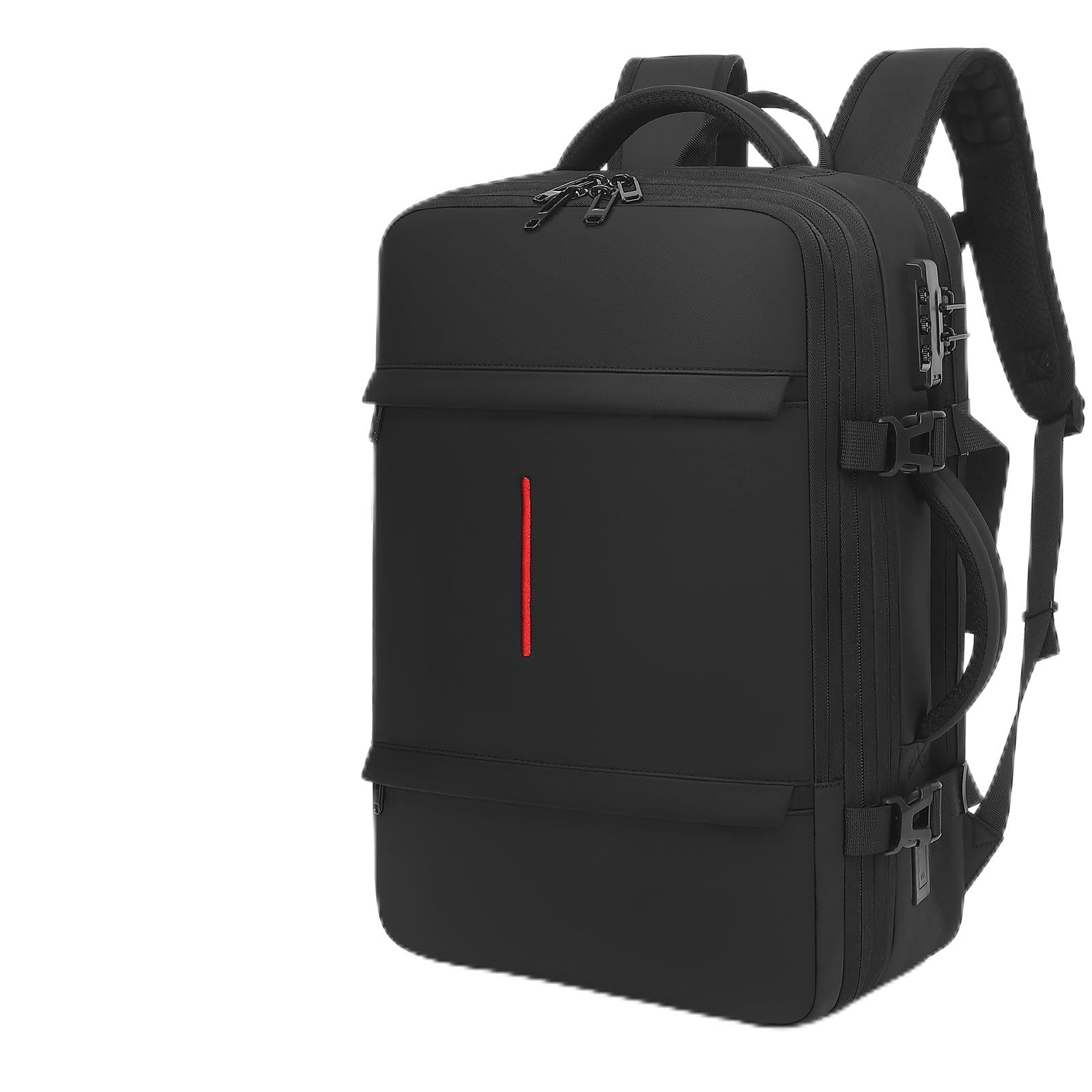Vakuum Rucksack Airbag Rucksack Handgepäck, Vakuumieren Einem | Knopfdruck Erweiterbarer 60L mit Automatische Vakuum, Trockentrennung, Zahlenschloss für Reisen, Geschäftsreisen und Camping