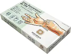 Luva Descartável TPE (Viniflex) | Sem Pó | Tamanho M | Uso Geral | 100 Unidades.